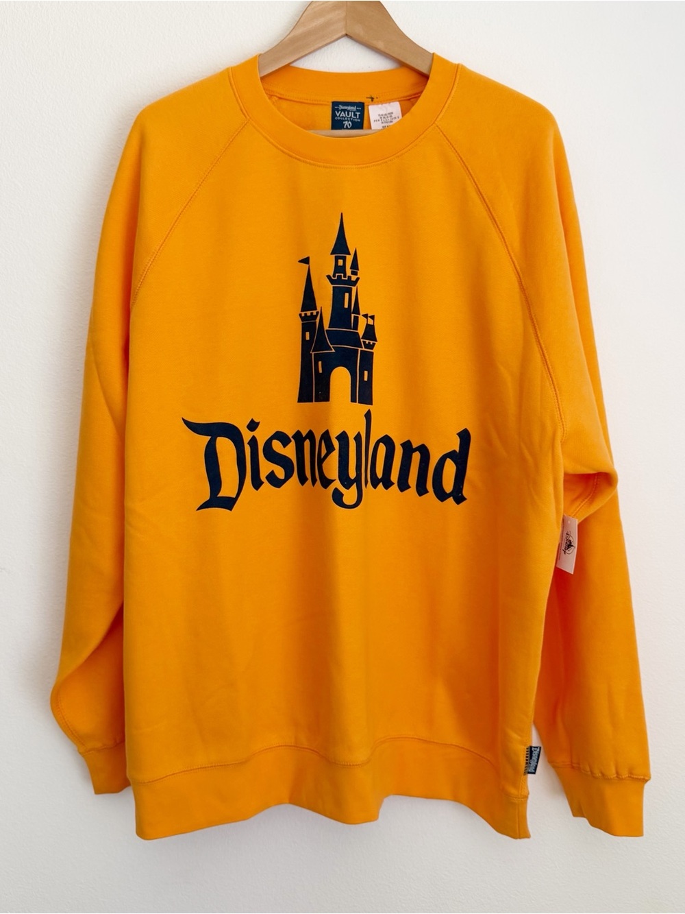 NWT Disney Disneyland Pullover Unisex Orange 70th Anniversary Raglan Vault XXL